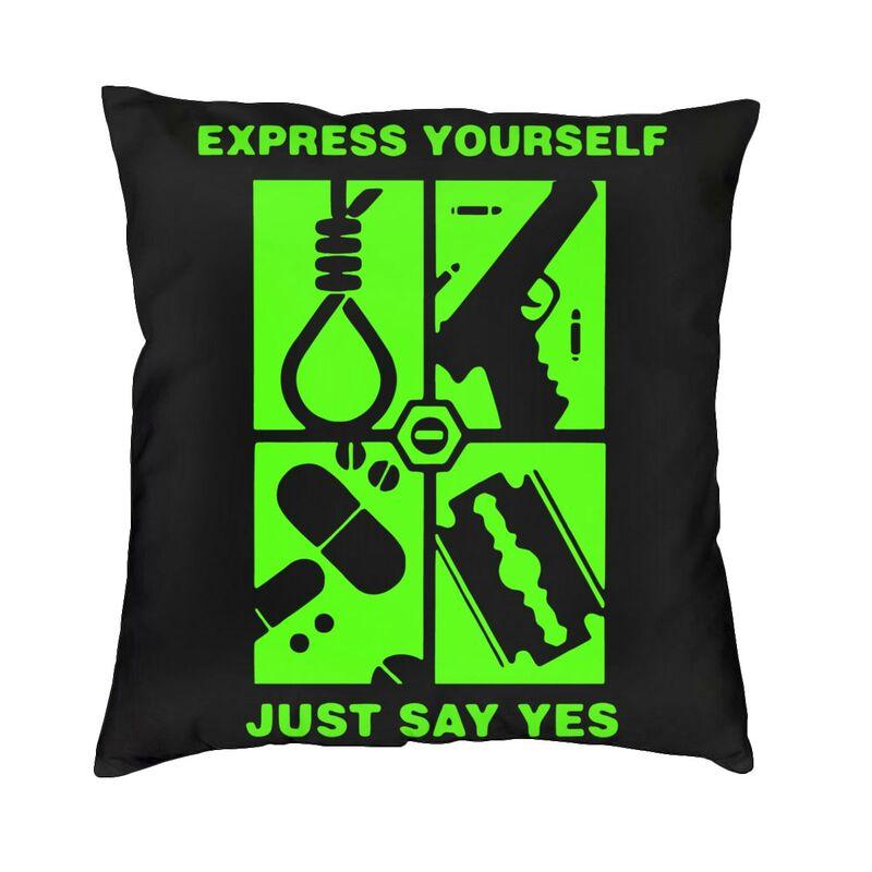 O Type Negative Square Pillow Case Home Decorative Heavy Metal Rock Band Logo Cushions Throw Pillow Sofa Doublesided Printing