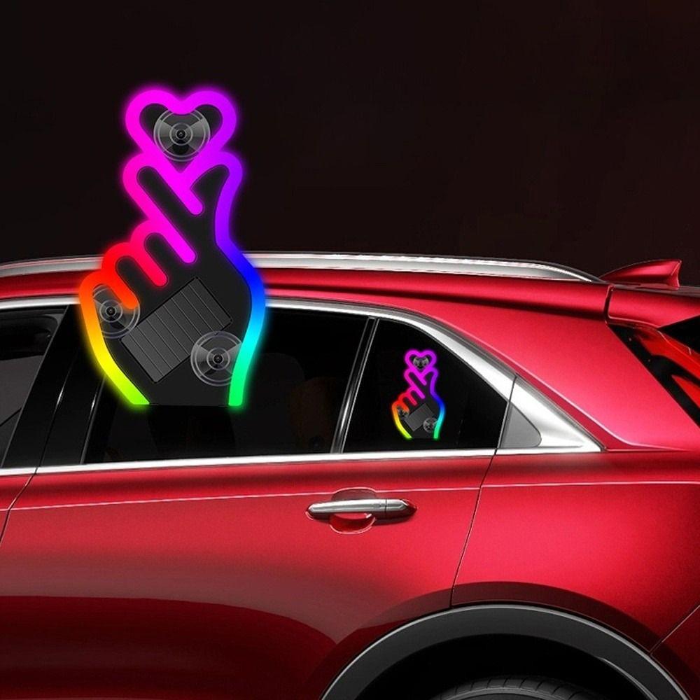 Wireless Hand Heart Neon Light DIY Car Window Ambient Lamp New Decorative Light