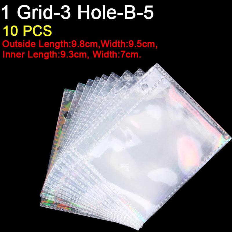 10PCS Inner Page Photocard Binder Multi-Pockets Kpop Sleeves Photo Album Page Idol Photo Card Protector Book 1/4 Grids 3/6 Holes