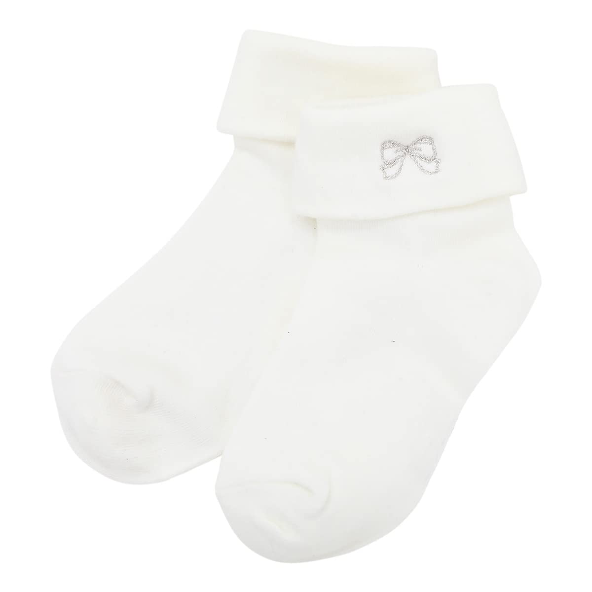 

Short socks for formal one L [Arisana] kids, girls, socks, white, school, ribbon, embroidery, point, white, белый