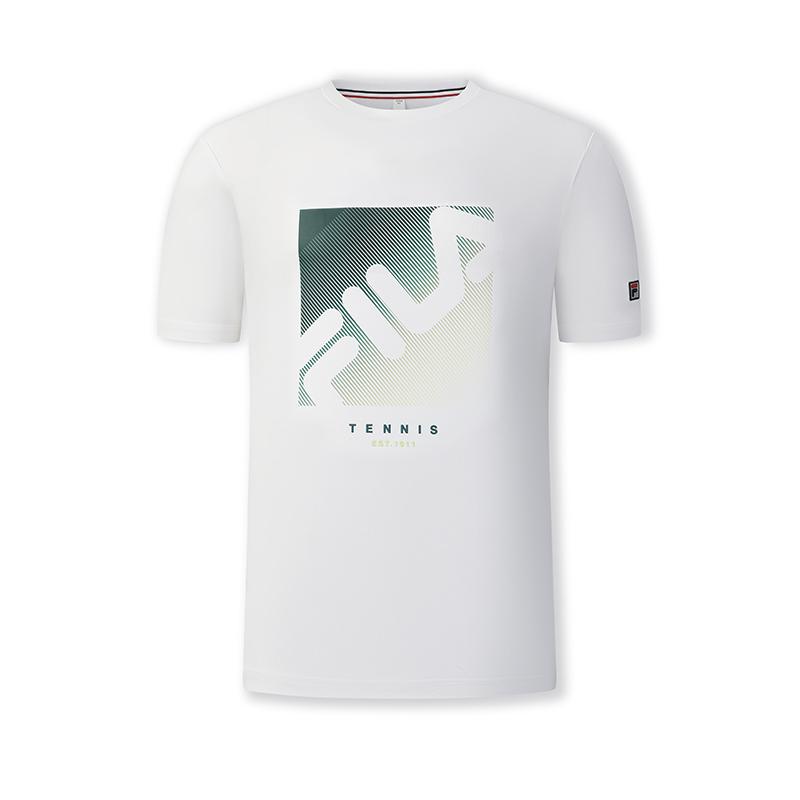 New FILA T Shirts Men's Jade White A11M523104F-WT