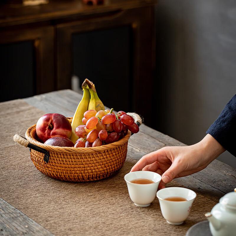 Handwoven Rattan Storage Tray