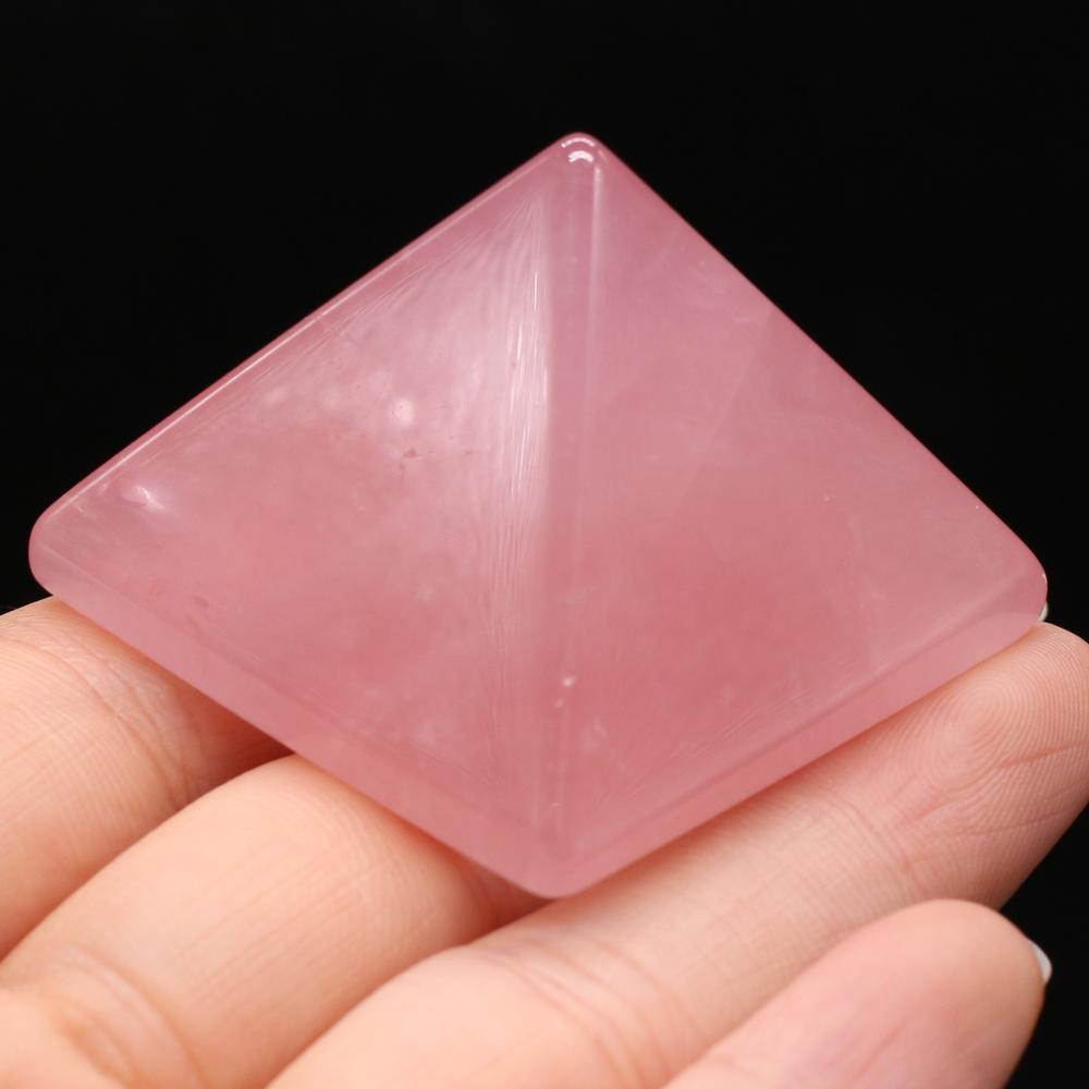 1Pc Reiki Healing Crystal Pyramid Ornament Decoration Energy Natural Stone Quartz Agate Amethyst Jade Gemstone Home Decor Jewelry Mini Furnishings 4cm