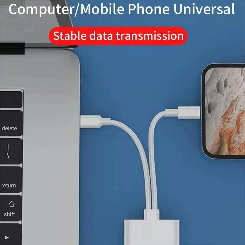 2 In 1 OTG Card Reader Type C Lightning To SD TF Memory Adapter For PC Laptop iPhone Multi Smart Cardreader No APP Required