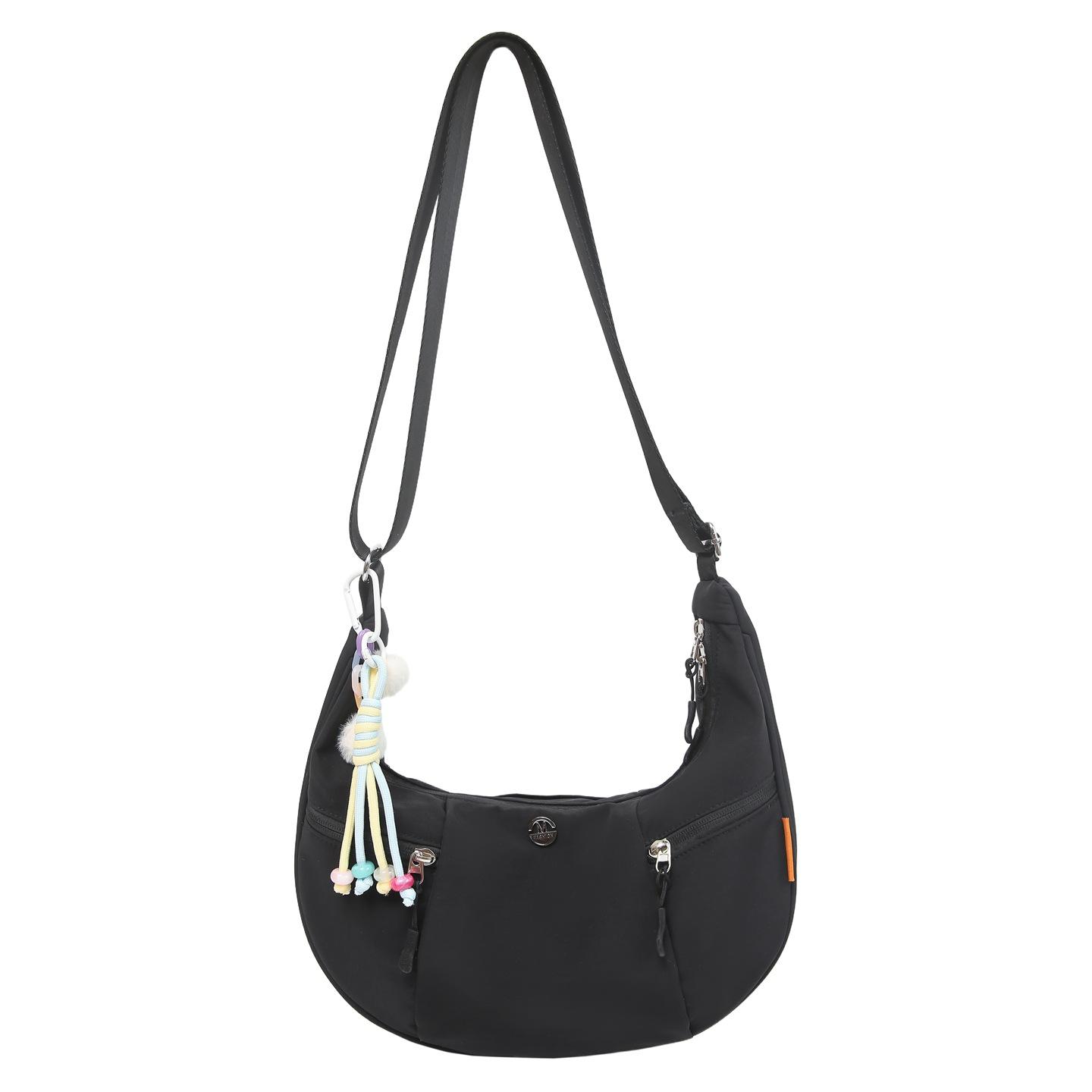 

Повседневная, Легкая, Вместительная, Модная, Спортивная, Универсальная сумка через плечо кроссбоди для круассанов и пельменей One Size чёрный