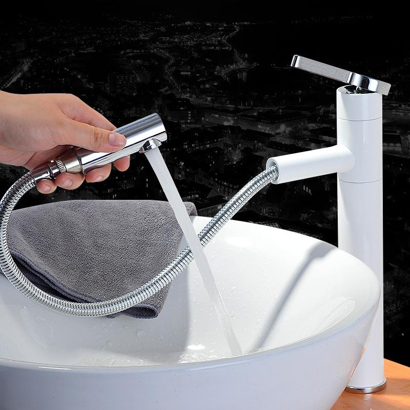 

VGX Смесители для ванной комнаты Выдвижной смеситель для раковины Смеситель для раковины Смесители для гурманов Смесители для умывальника Водопроводный кран 360° Сантехника Журавль Латунь Хром Черный Brass