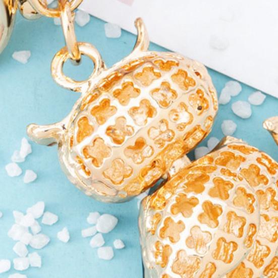 Owl-Shaped Keychain with Enamel Accents Sparkling Rhinestone Car Key Ring for Women Wisdom Symbol Pendant for Bags Keys