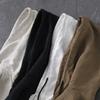 Gilet con cappuccio senza maniche da donna in misto lino beige con orlo coulisse