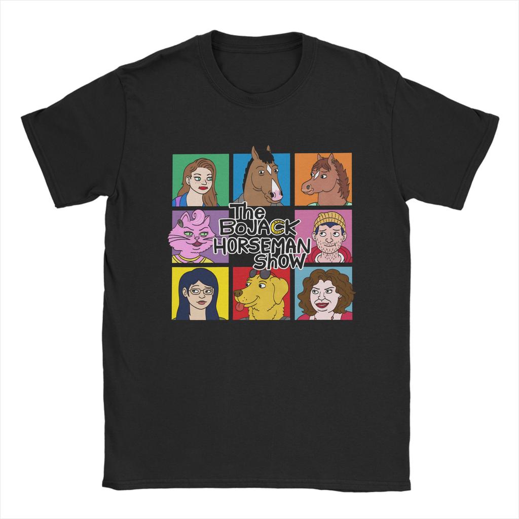 The BoJacks HorseUnisexs Show T Shirt Unisex Women Pure Cotton Vintage TShirt O Neck Tee Shirt Short Sleeve Tops Gift Idea