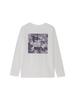 North Flower Square Logo Size M [The Face] Long-Sleeve Tee, White,
