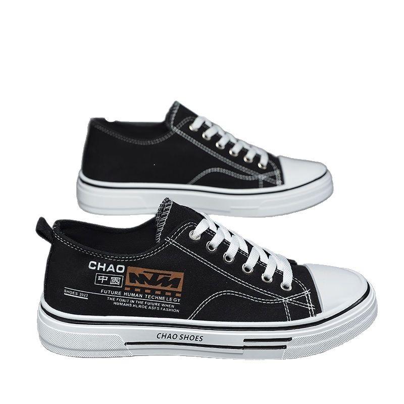 New men's canvas shoes 2025 spring breathable casual board shoes teen college style simple casual board shoes