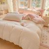Class A maternal and infant grade, jacquard aerobic colored cotton, skin-friendly, comfortable, simple and literary 4pcs set on the bed