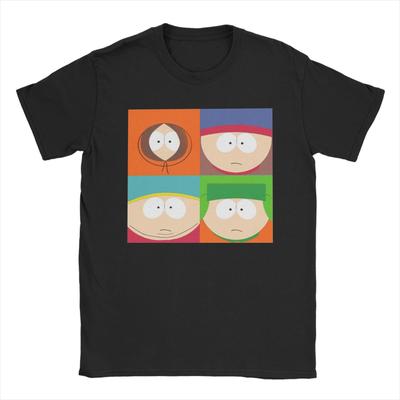 The Boys Southparks T-Shirt for Men  Vintage Pure Cotton Tee Shirt Round Collar Short Sleeve T Shirt Plus Size Clothing