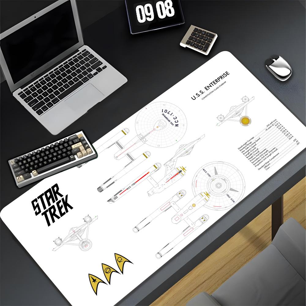 Star MovieT-Trek Clear Mouse Pad XXL Gamer Gaming PC Computer Otaku Locking Edge DIY Customized Photo Laptop Notebook Desk Mat