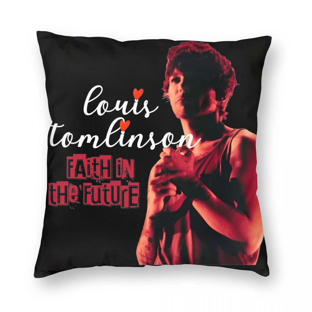 Louis Tomlinsons Singer Kissenbezug Bedruckter Polyester-Kissenbezug Dekorative Kissenhülle Sitzbezug mit Reißverschluss 45*45cm