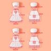 2 Pcs Set Cute Baby Chef Apron And Hat Infant Kids White Cook Costume Photography Prop Newborn Hat Apron For Kids