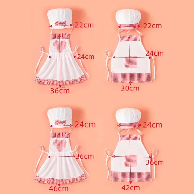 2 Pcs Set Cute Baby Chef Apron And Hat Infant Kids White Cook Costume Photography Prop Newborn Hat Apron For Kids