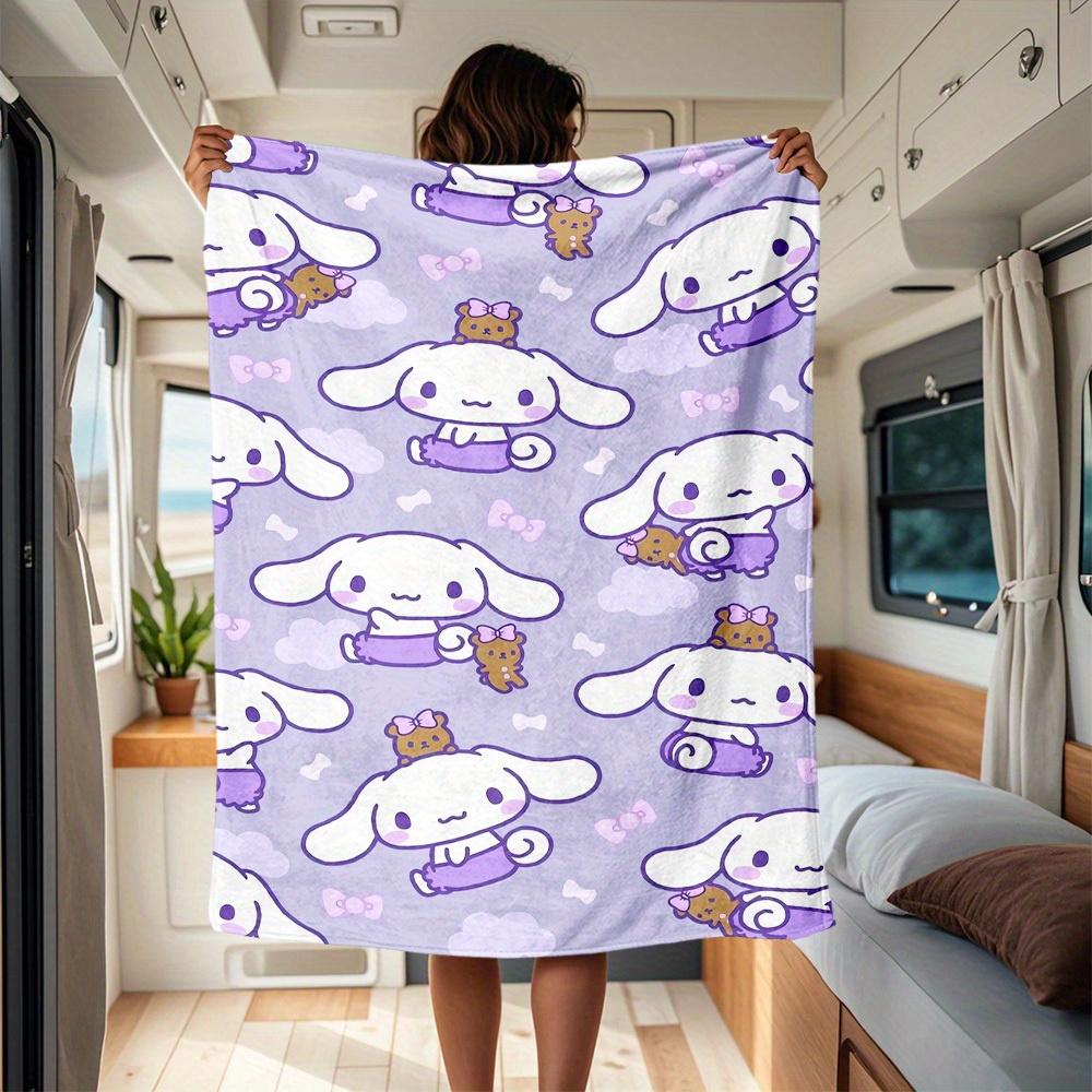 

1pc Cute, Purple, Cinnamoroll RV Blanket, Digital Printed Flannel Blanket, Multi-Purpose Four Seasons Hypoallergenic Quilt for Sofa, Bed, Of 130x150cm