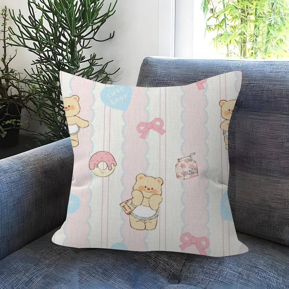 Cute Cartoon B-Butterbear Pillowcase Toon Gift Cushion Cover Bedroom Home Sofa Chair Seat Decor Pillow Case