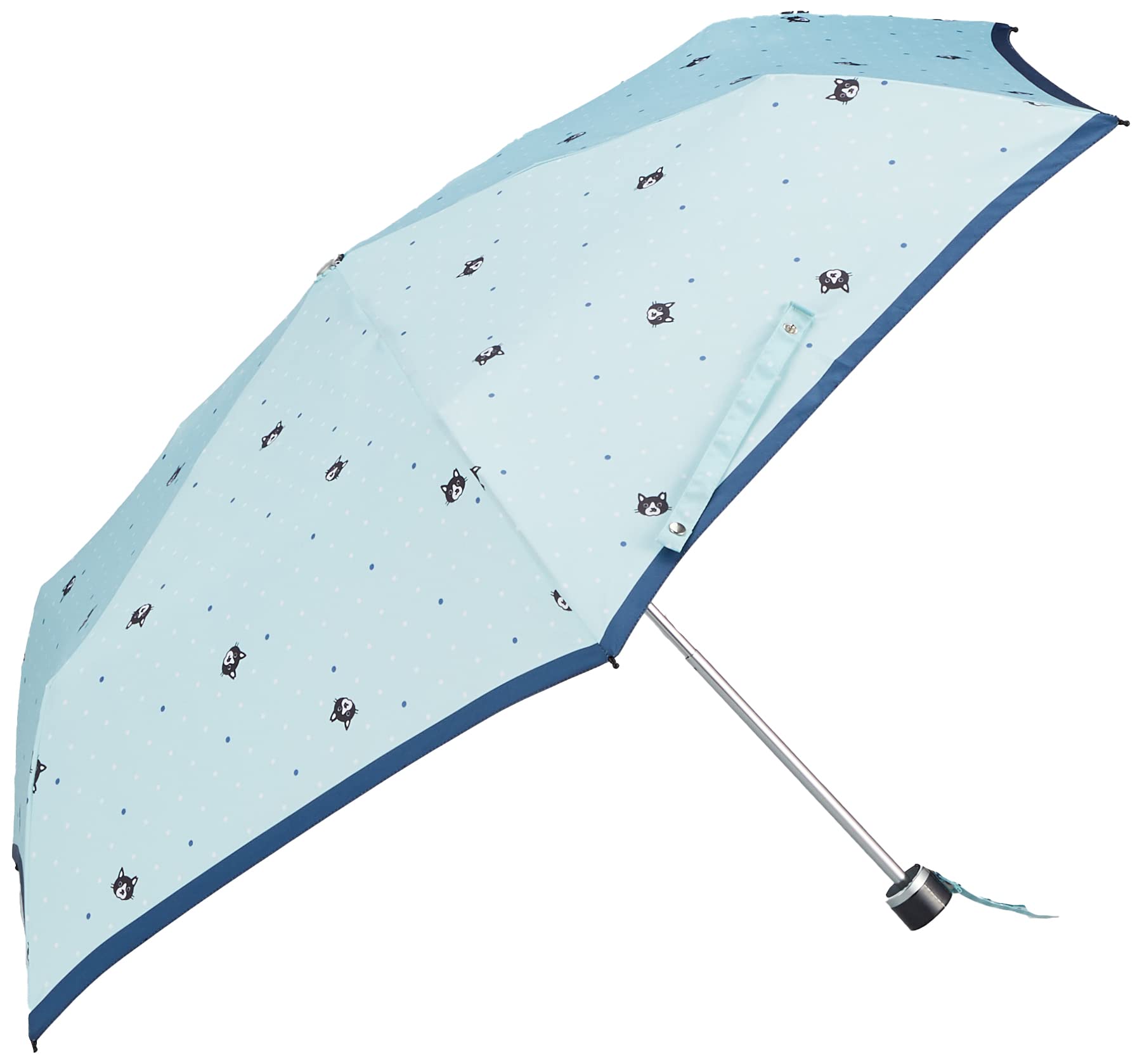 

Складной зонт Welcome Black and Cat Cat Folding Over Mint Rib 55 см [Moonbat], белый, в горошек, зонт, 90% УФ, легкий, ветрозащитный, мятный зеленый