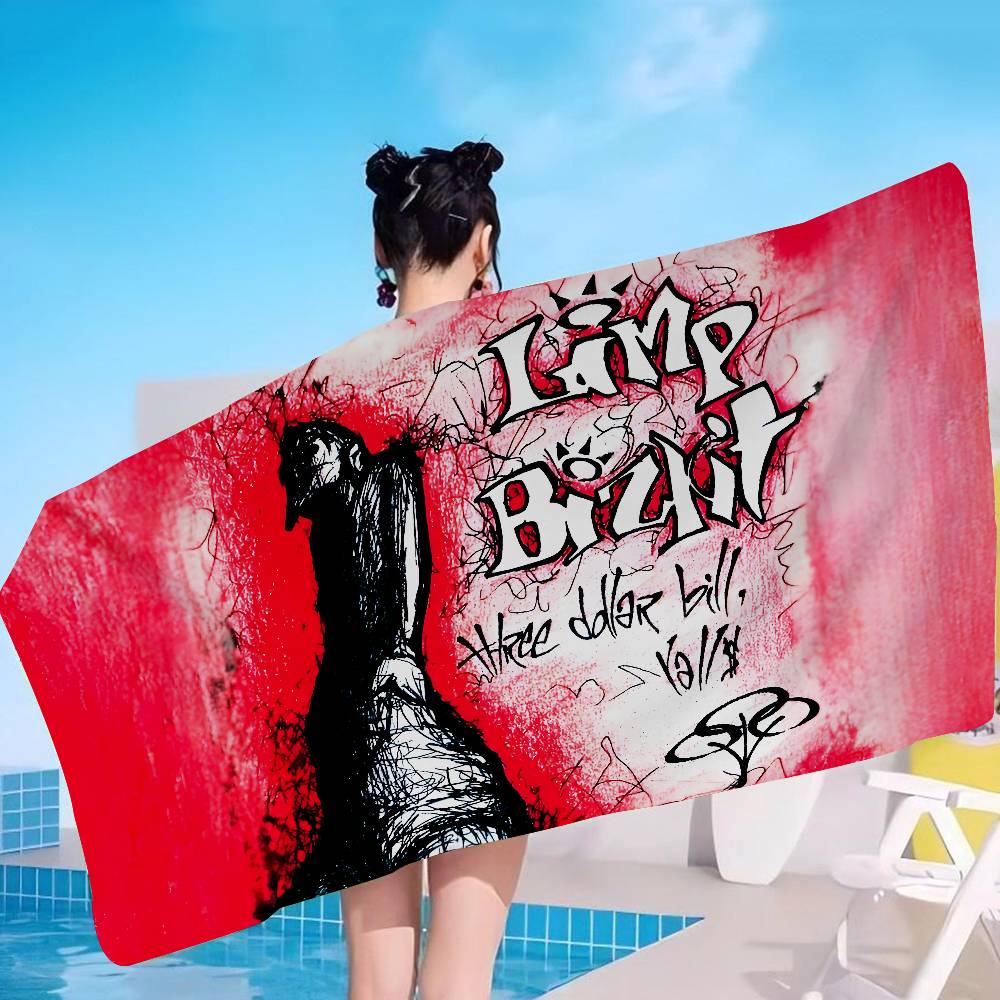Pop Hot Band L-Limp Bizkit Anime Beach Swimming Towel Soft Absorbent Washcloth Children's Gifts For Kids Travel Camping Gym