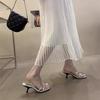 Summer High Heel Slide Sandals With Pu Upper For Elegant Womens Fashion