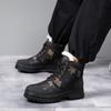 New   Men'S Sheepskin Snow Boots Thickened Wool Lining Cold-Proof Warm Winter Boots Men Lace-Up Thick Sole Camouflage Boots