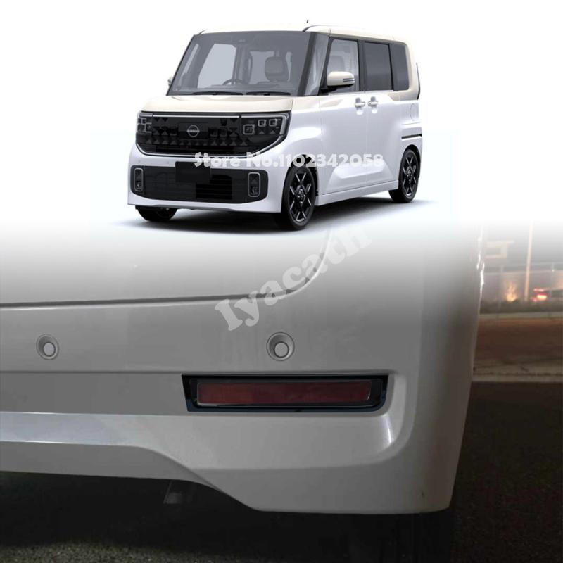 For Nissan ROOX 2025 2026 ABS Chrome Black Front Rear Fog Light Foglamp Cover Exterior Bumper Lamp Trim Molding Garnish Frame