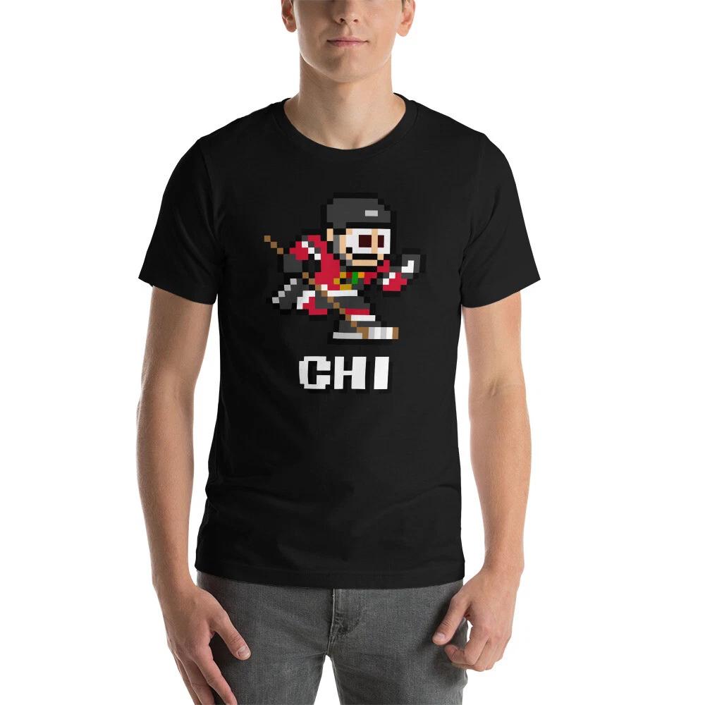 Chicago Blackhawks NES Hockey Team Jersey 8-bit Vintage Nintendo Retro T-Shirt L