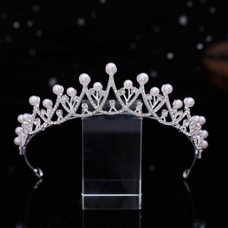 Elegant Korean Pearl Bridal Crown - High-End Simple Headdress for Birthdays & Parties