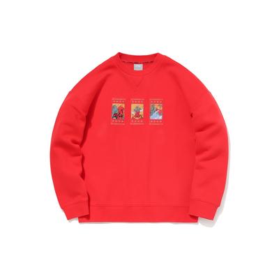 Li Ning Tegneserieprint Genser Langermet Sweatshirt Menn sweatshirt Rød AWDR021-2