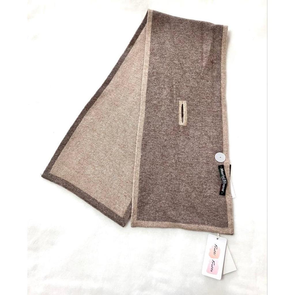 Used Made in Italy Marini Silvano Cashmere Blend Hole Wool Mini Muffler