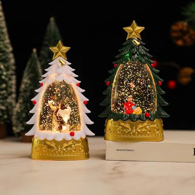 Weihnachtsbaum Wassereinspritzung Pailletten Laternen Weihnachtsgeschenke Lichter Weihnachtsmann Schneemann Elch Weihnachtstischlichter