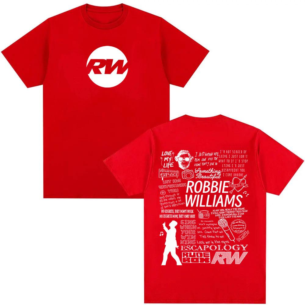 

Robbie Williams Rw Tour Album Merch T Shirt Men Women Fashion Harajuku Short Sleeve T-shirt Summer O-Neck Cotton Tees streetwear 3XL