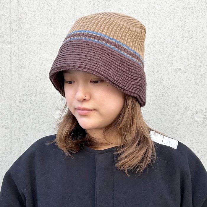 [Basic Enchant] Non-itch Soft Washable Line Knit Bucket Hat. Knit Bucket Hat, Line, Hand-washable, Antibacterial, Deodorizing.