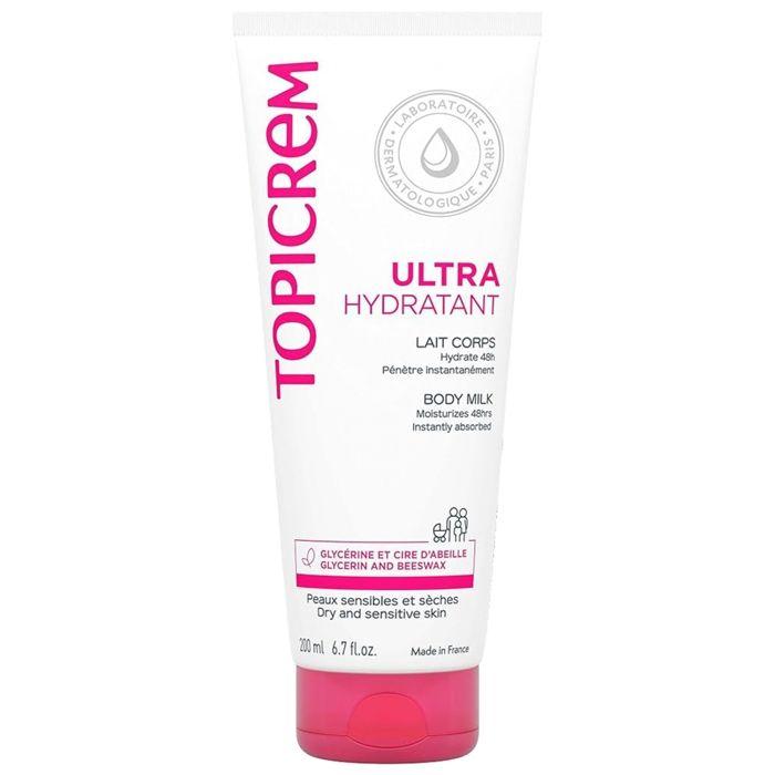 Lait Corps - Topicrem - Ultra Hydratant - 200ml - Non gras - Peaux déshydratées
