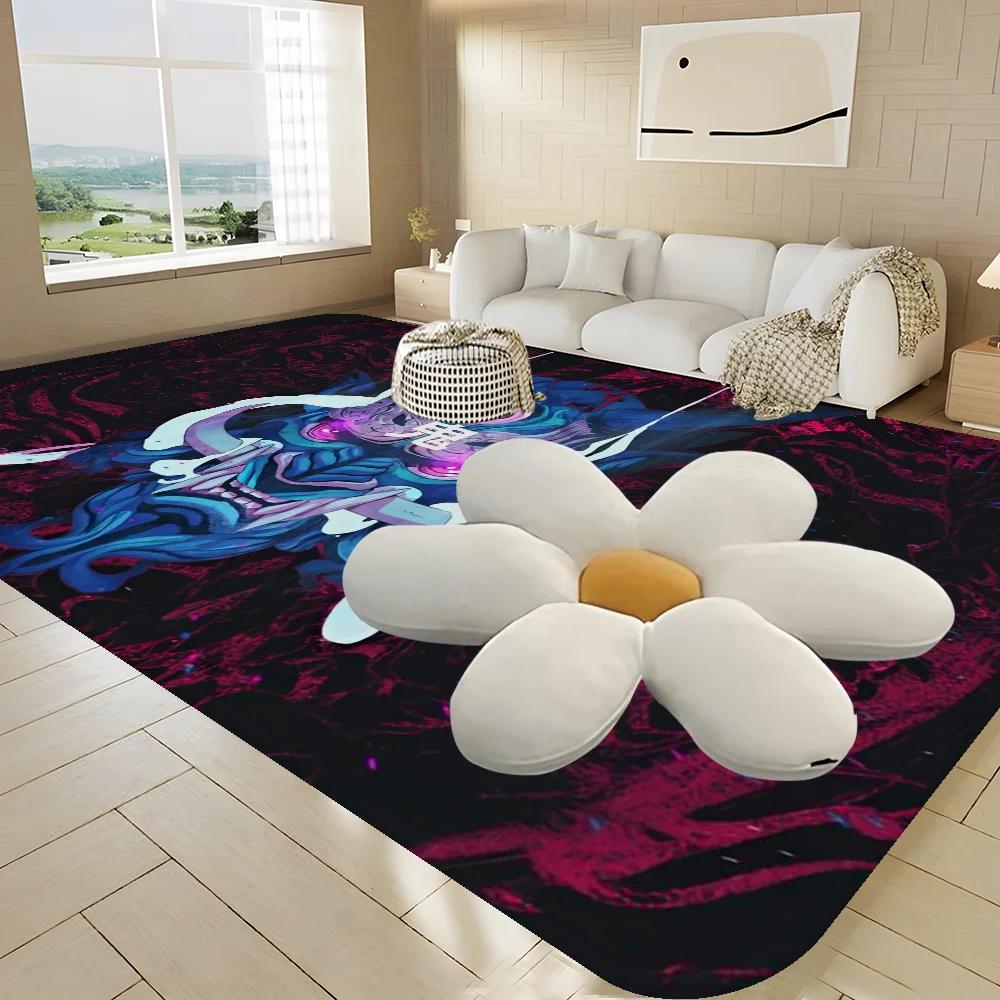 Japanese Oni Hannya Samurai Long Rugs Kids Room Bedroom Decoration Balcony Anti-Slip Doormat Living Room Alfombra