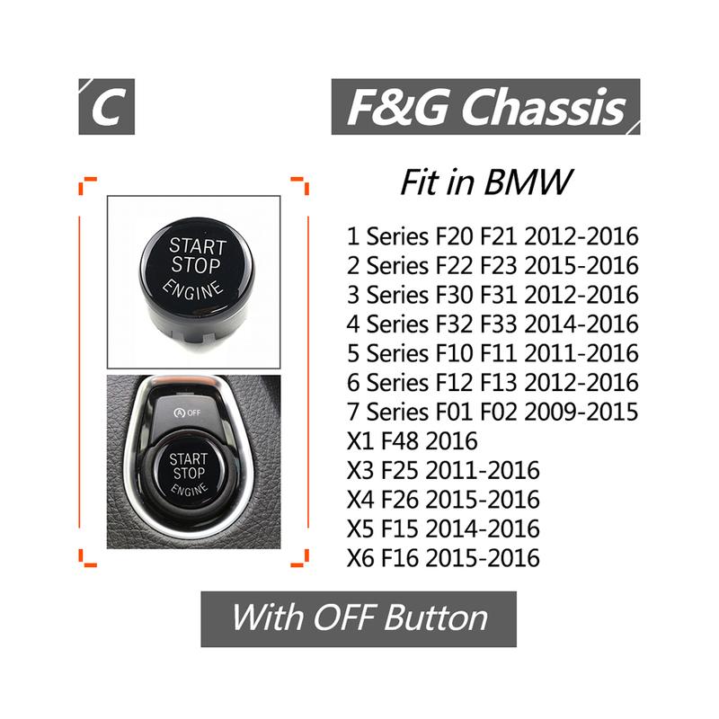 For BMW F G Sites Car Engine Start Stop Button Replace Cover Switch F20 F21 F22 F23 F30 F34 F10 F18 F12 F07 F01 F02 F48 F25 F26