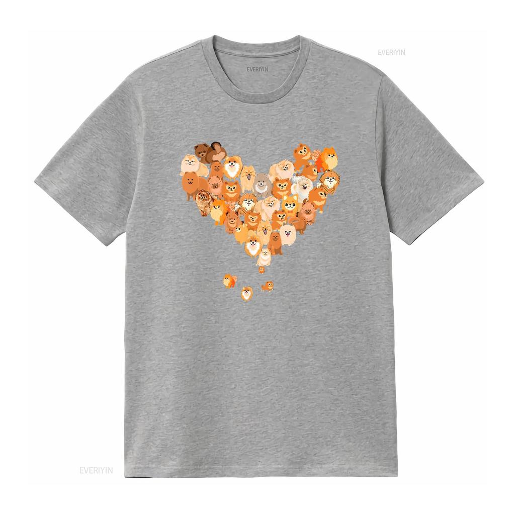 Pomeranian T Shirt For Dog Lovers s Heart Lover vintage Washed Versatile fashion graphic designer clothes Top For Everyday Wear