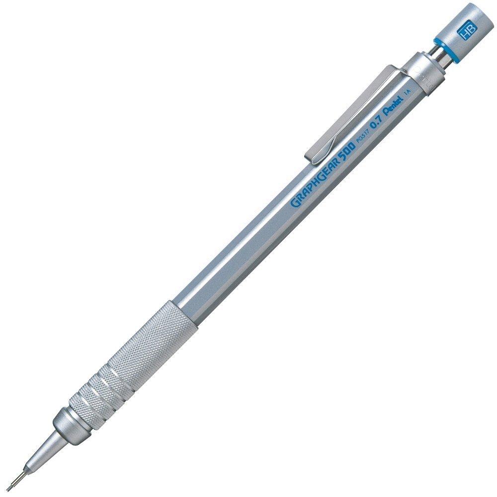 Pentel GraphGear 500 Mechanical Pencil PG517 Silver 0.7mm серебряный