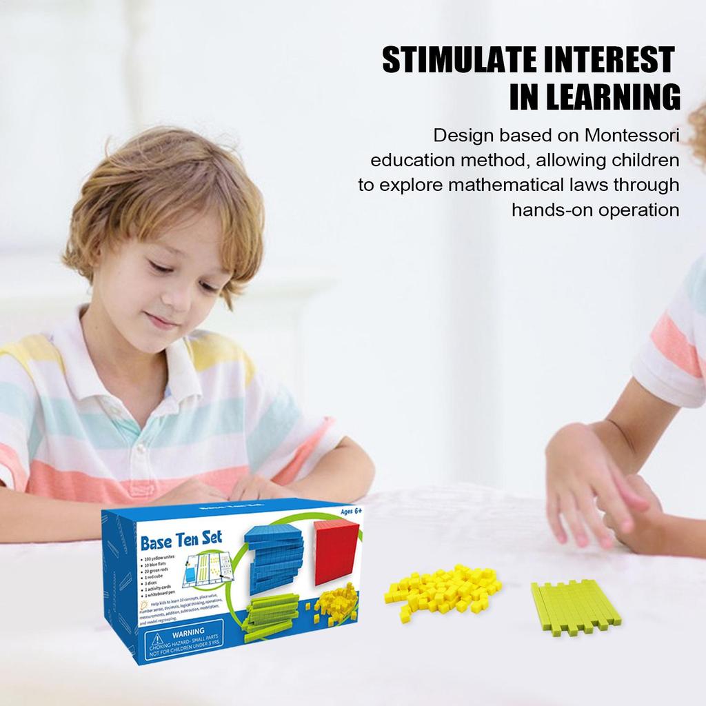 Base Ten Blocks Manipulatives Blocks Math Toys Game Educational Toys Counting Blocks Preschool Learning for Kindergarten 1st 2nd