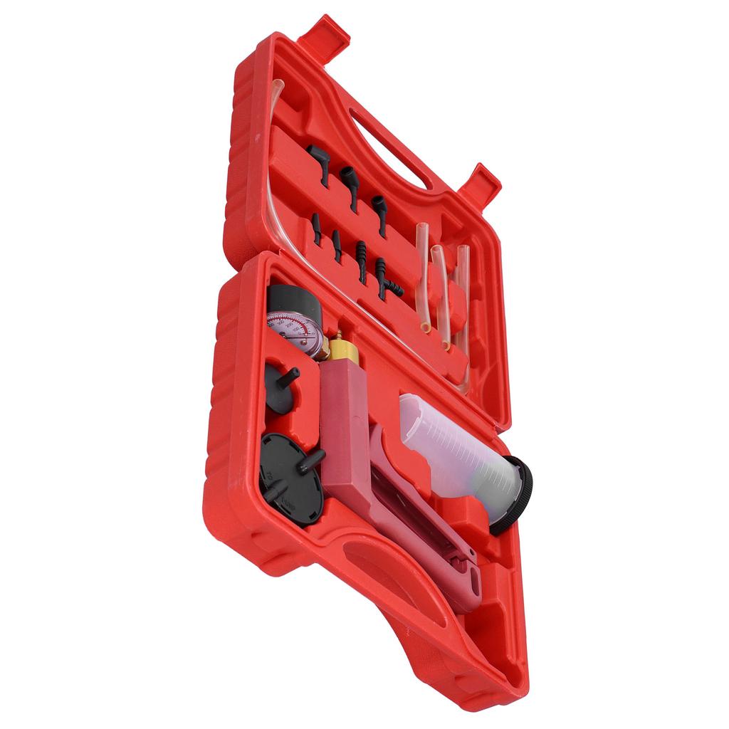 Hand Held Vacuum Pressure Pump Tester Tool Brake Bleeder Kit Adapters Connectors with Toolbox