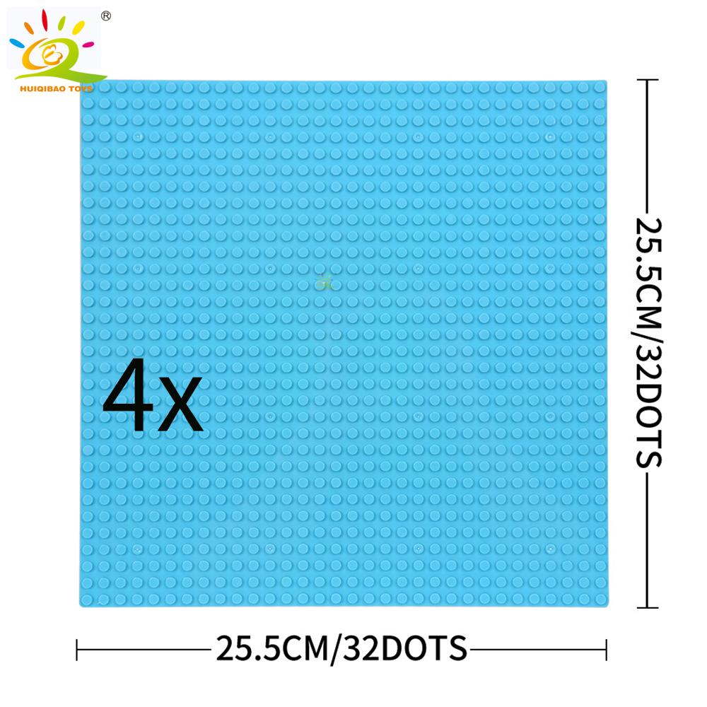 Non-Toxic 4Pcs Classic Base Plates Blocks 32X32 Dots Building Baseplates Bricks Assembly City Moc Friends City Construction Toys