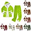Women's Christmas Print Hooded Pajama Set Casual Loose Fit Winter Sleepwear for Holiday Lounging