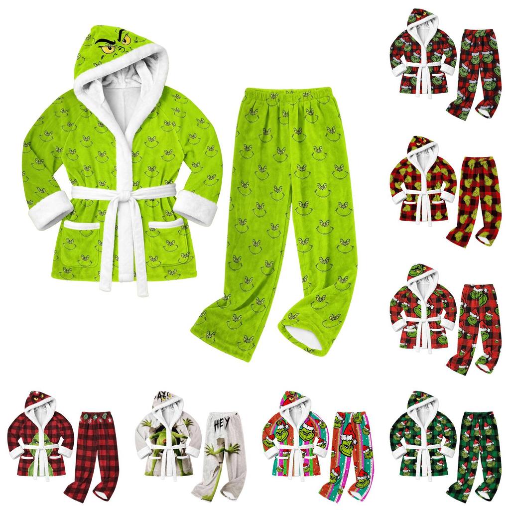 Women's Christmas Print Hooded Pajama Set Casual Loose Fit Winter Sleepwear for Holiday Lounging