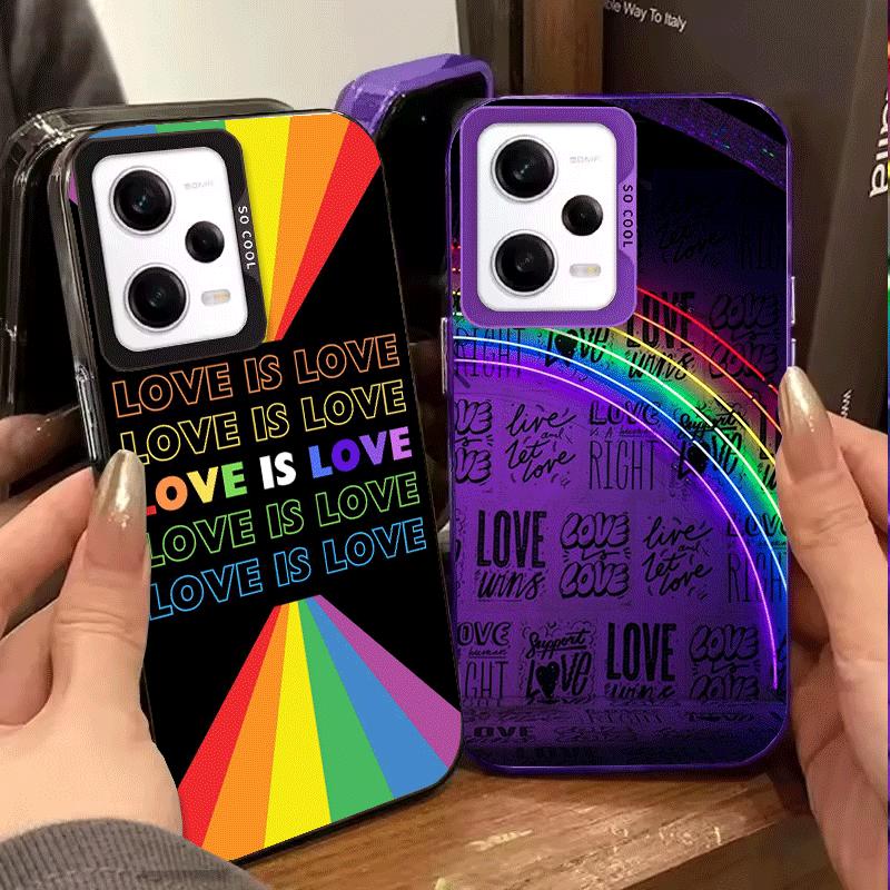 LGBT Rainbow Love Is Love Shockproof Phone Case for Xiaomi Redmi Note 15 14 13 12 Pro Plus 11 11S 11T 5G Cover Anti Fall Fundas