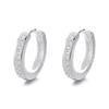 925 Silver Single Row Diamond Circle Earrings for Women - Simple, High-End, Versatile Jewelry