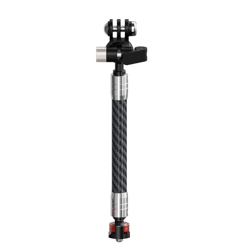 Twin Head Action Camera Mounting Rod Carbon Fiber Reinforced Construction Tool Less Installation Universal Compatibility