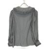 Cygne Black Gingham Check Frill Blouse Tops Not Written Black X whiteUsed