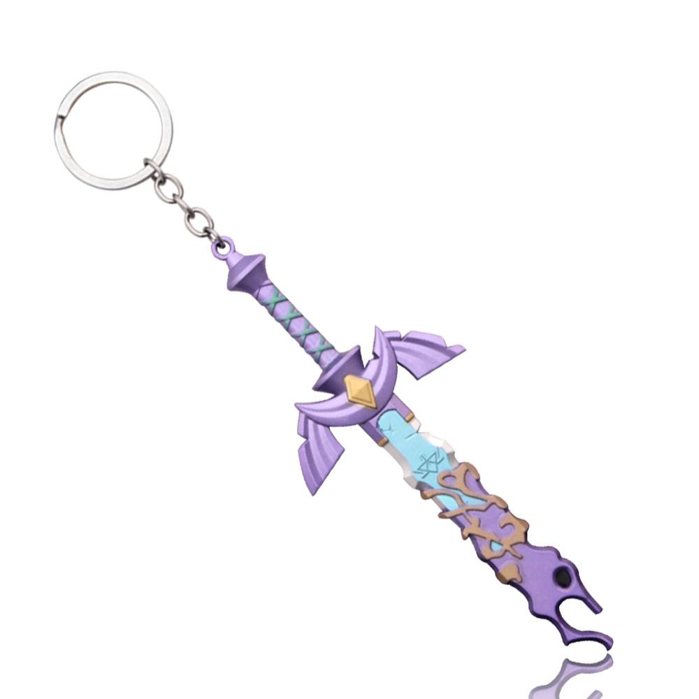 13CM Zeldas Master Sword Model Keychain Breath of The Wild Metal Pendant Keychain for Men Women Car Bag Jewelry Gift